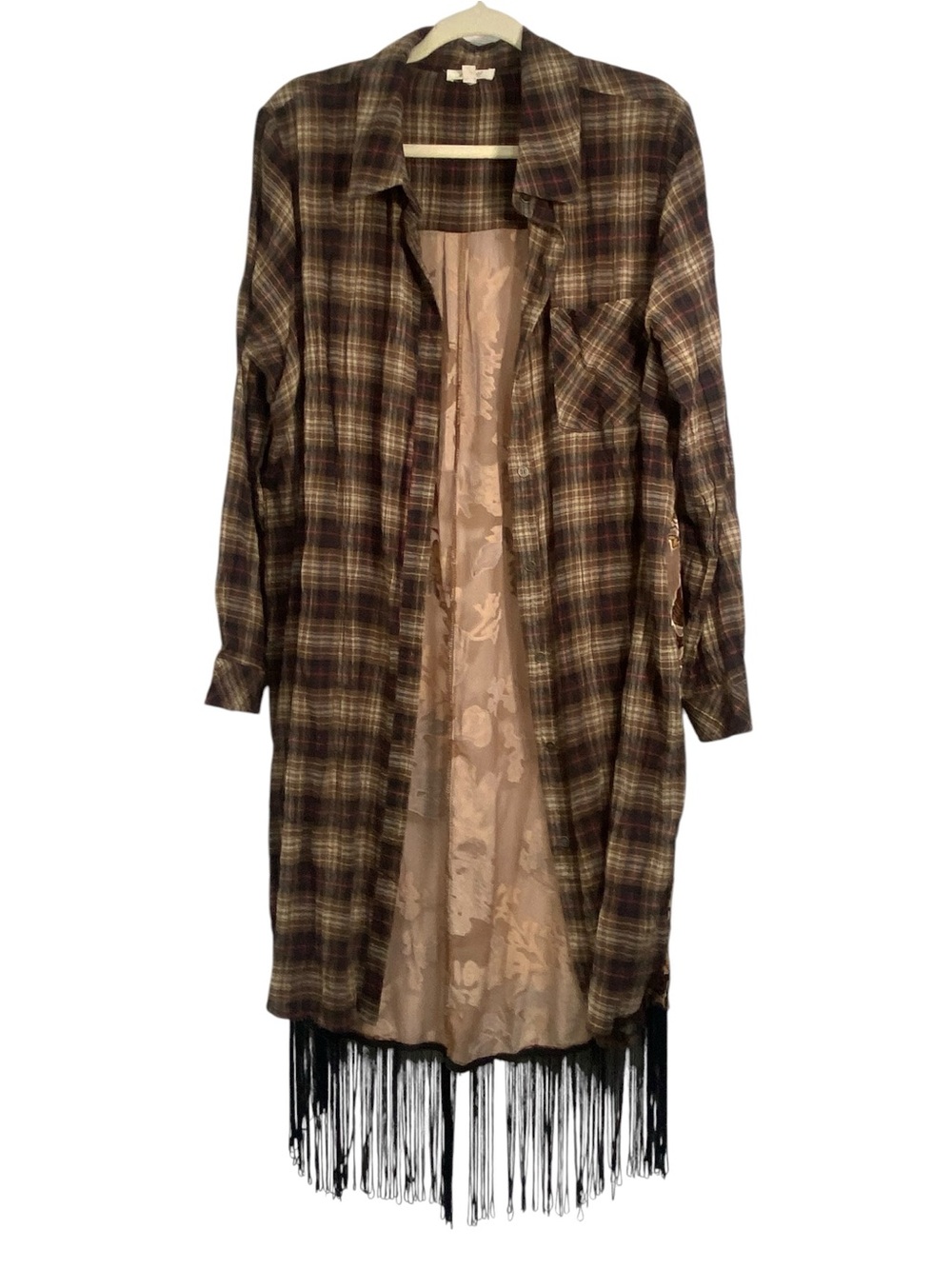 ODDY Longline Kimono Fringed Shirt